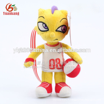 Peluche jouet en gros dragon de football, jouet joyeux dargon